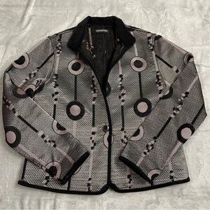 Khangura Blazer Jacket Large Womens USA Wearable Art Reversible Tapestry